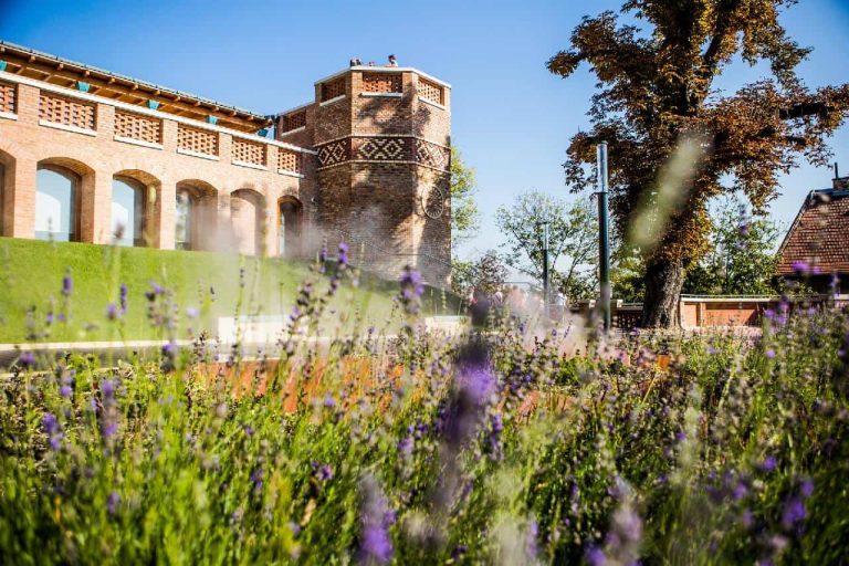 Shot of Gül Baba's Tomb during summer