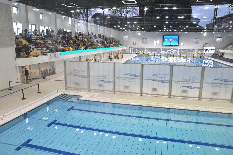 An indoor pool in Tüskecsarnok swimming pool