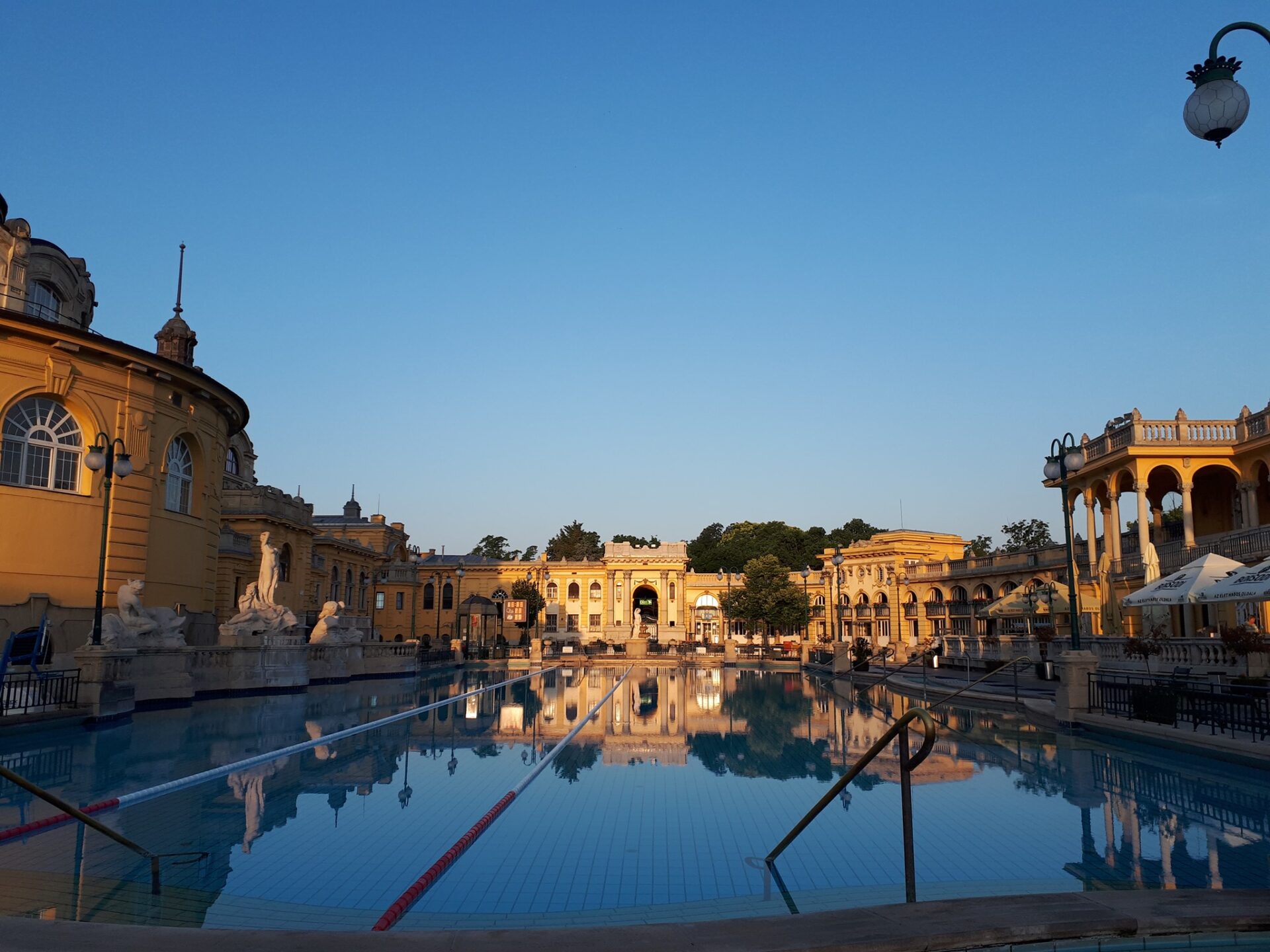 The outdoor pools of Széchenyi Bath