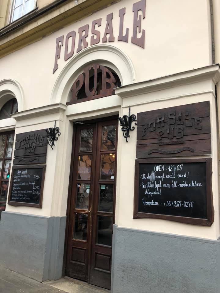 Front entrance of For Sale Pub