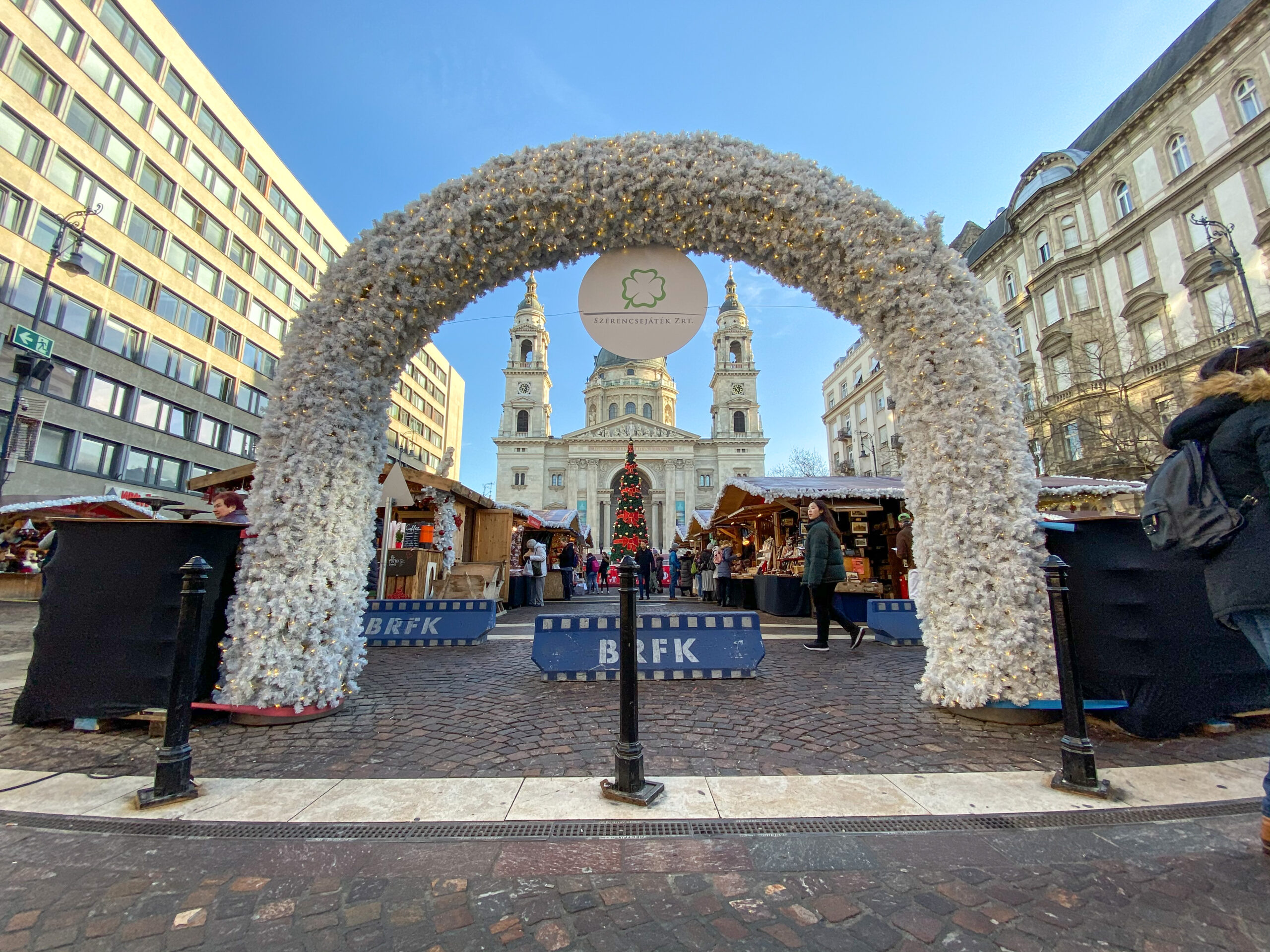 Charming gate at the entrance of the Christmas market at St. Stephen's Basilica
