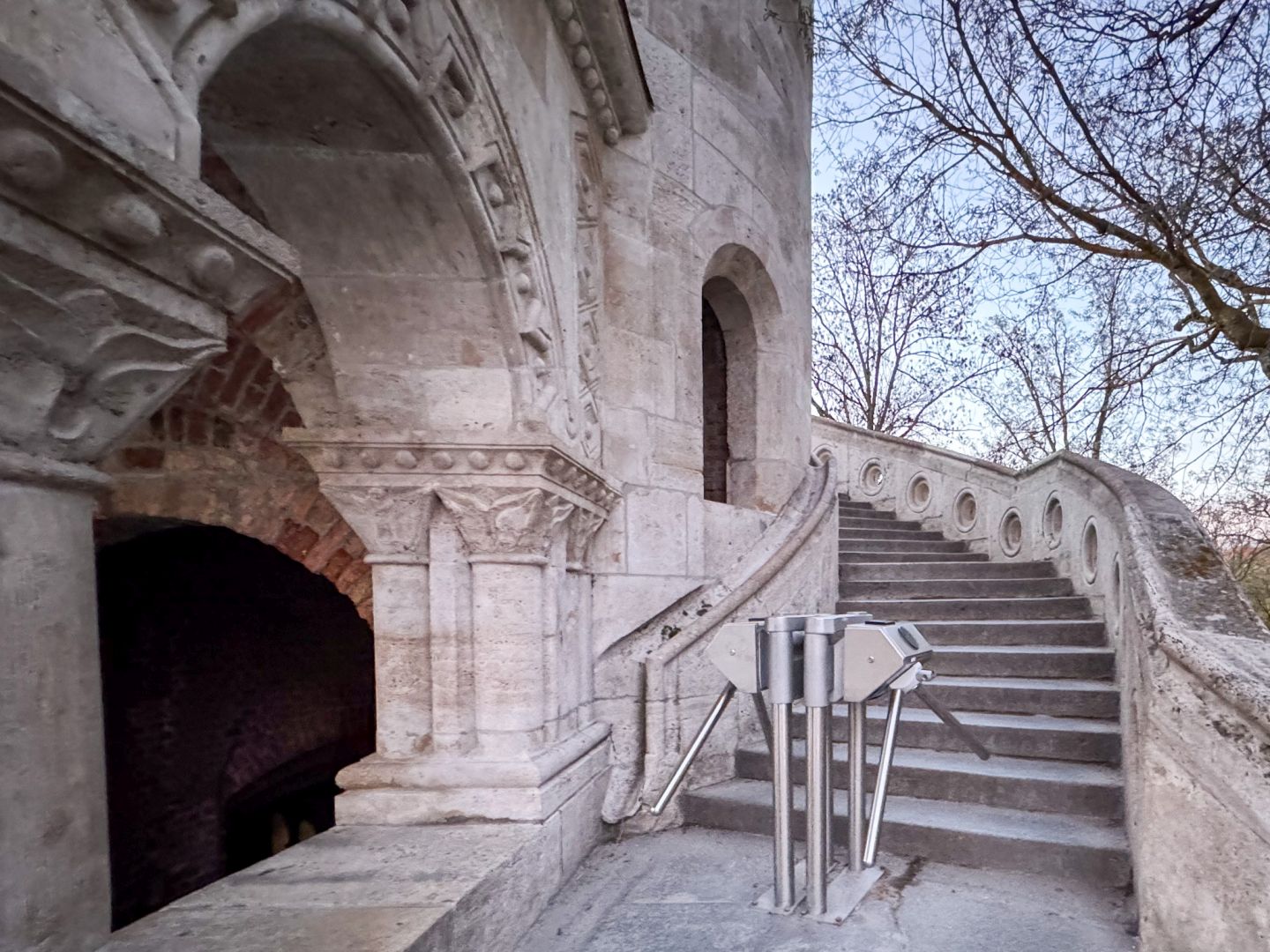 A ticket is required to access the upper terraces of Fisherman's Bastion.