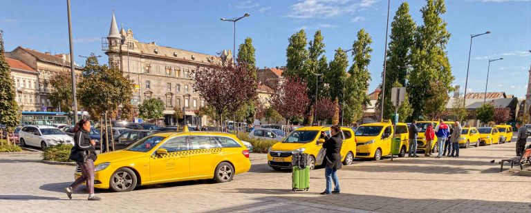 Taxi in Budapest at Keleti railway station