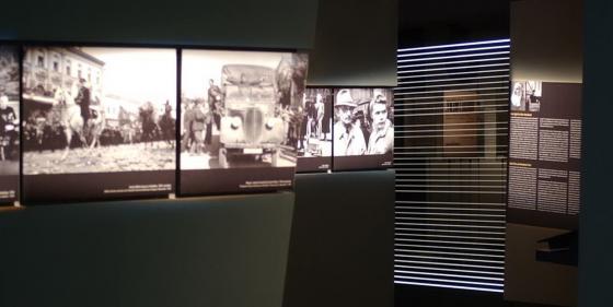 The exhibition hall of the Holocaust Memorial Center