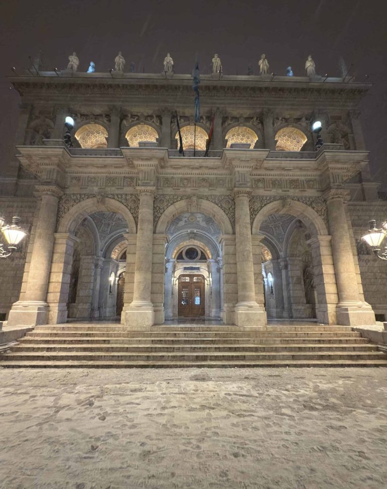 Opera House at night in winter