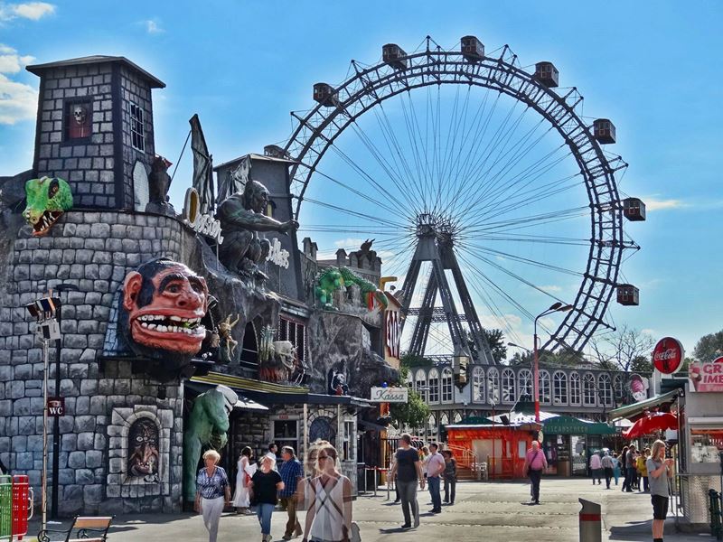 Vienna’s Prater, a large city park with its own amusement park and Ferris wheel is one of the city’s most popular attractions