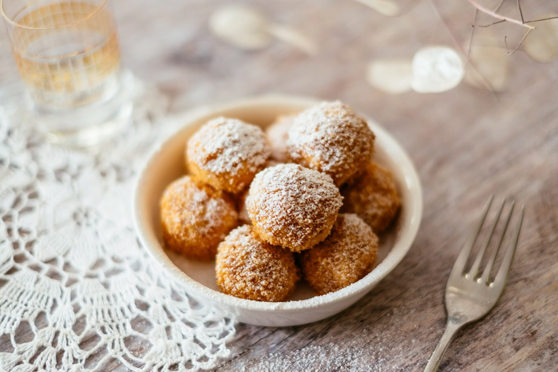 Cottage cheese dumplings served with powder sugar