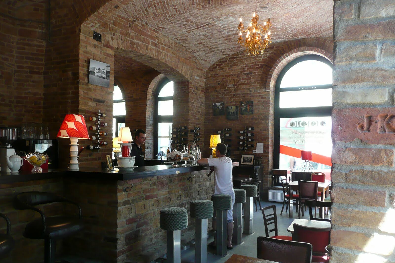 Interior of Dobló wine bar, Budapest 