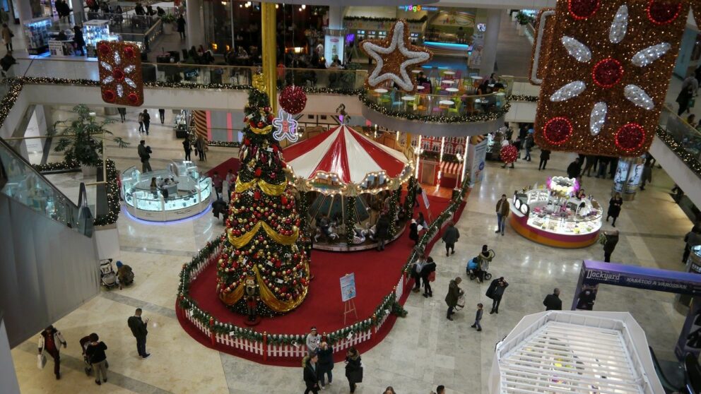 Local Christmas market in front of Allee Shopping Center