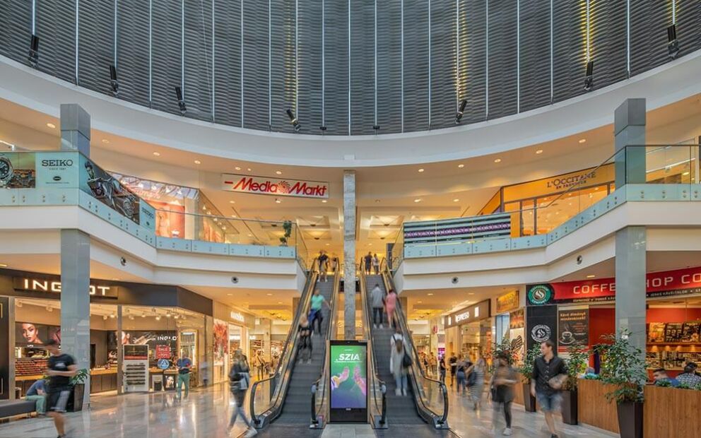 The inside of Arena Mall