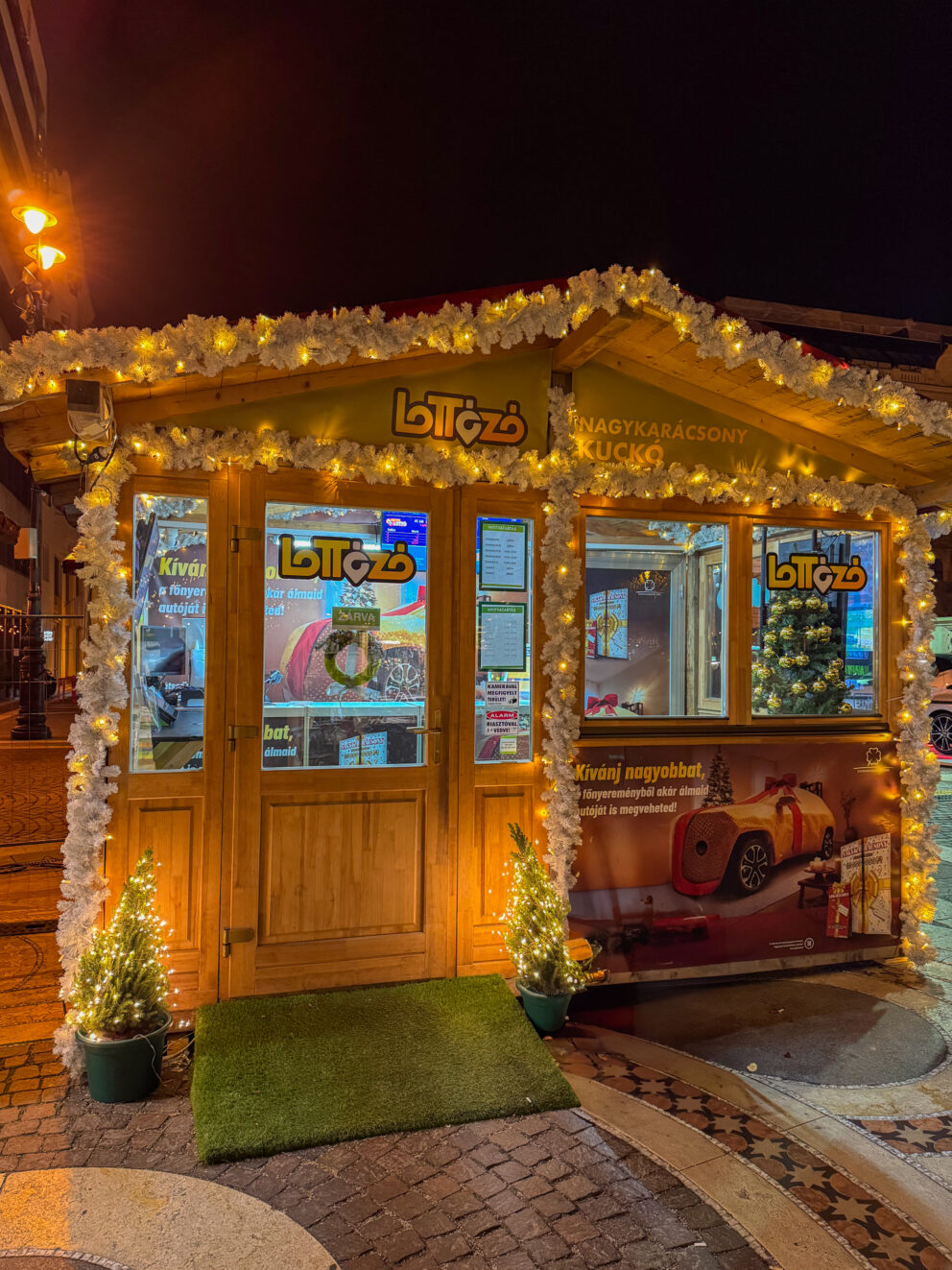 Stand for the Christmas market charity lottery