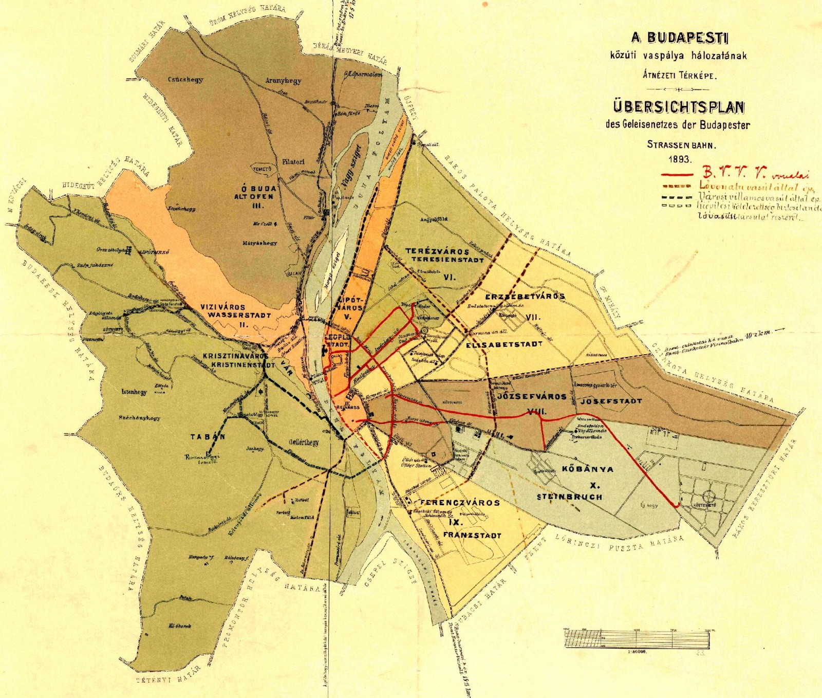 Old map about the (then) newly united Budapest