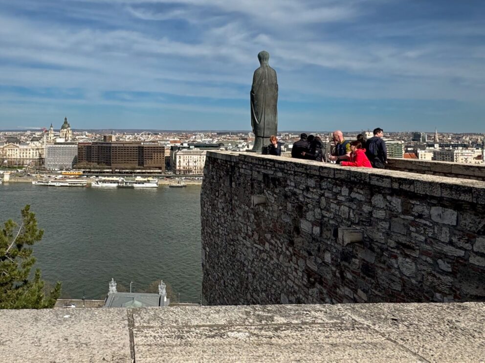 The impressive Castle Maria Statute View located within the historic Buda Castle District in Budapest