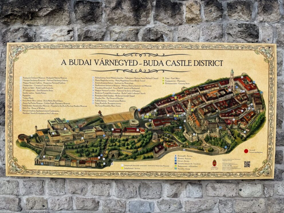 The impressive District Map Yellow located within the historic Buda Castle District in Budapest