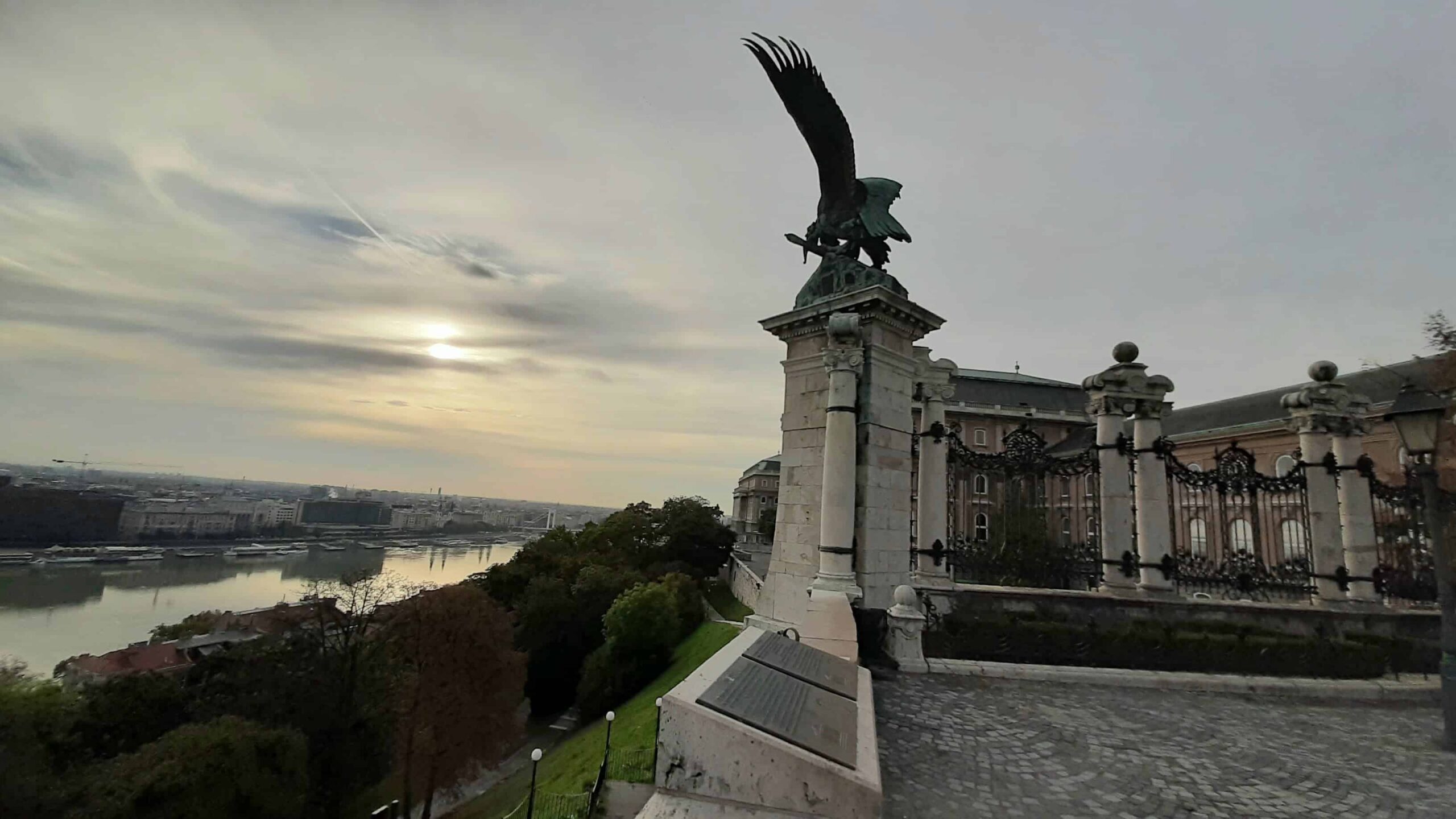 The massive Royal Palace atop Buda Castle Hill viewed from across the river