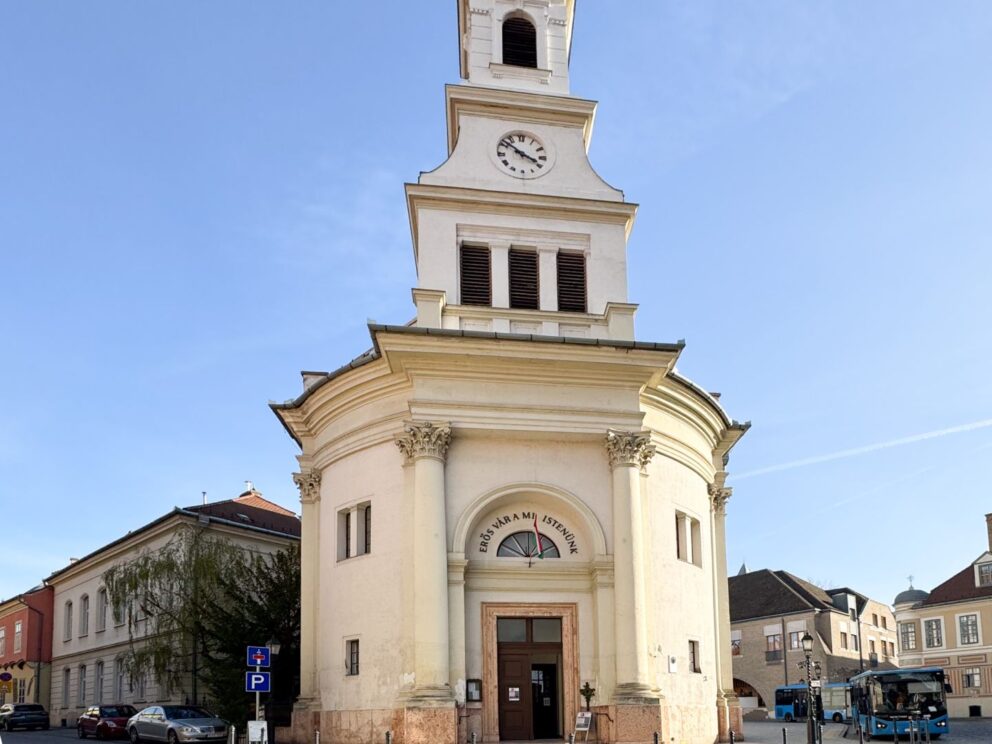 The impressive Lutheran Church located within the historic Buda Castle District in Budapest