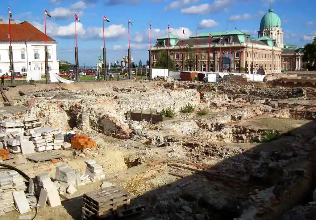 Archaeological ruins of the medieval Jewish quarter in Buda Castle