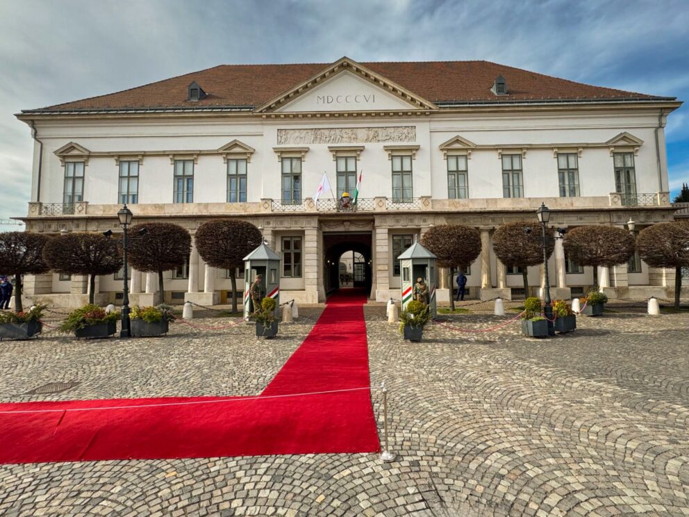 The impressive Office Of The President Of The Republic located within the historic Buda Castle District in Budapest