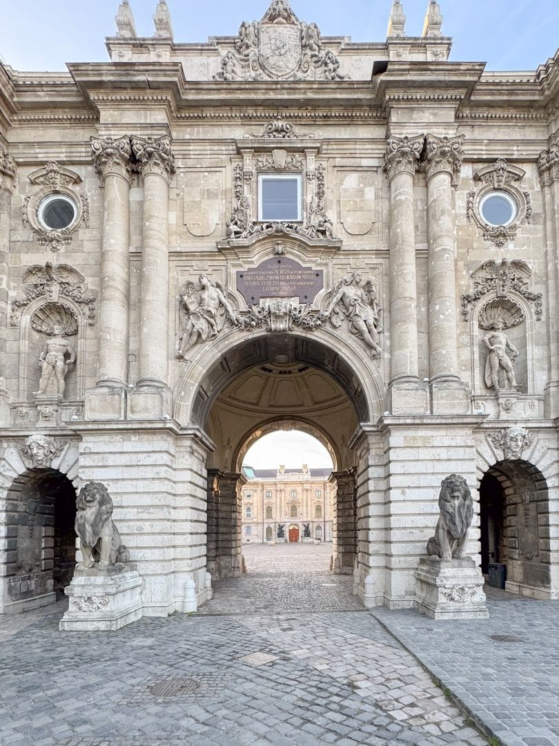 The impressive Outer Lion Courtyard Standing Morning located within the historic Buda Castle District in Budapest