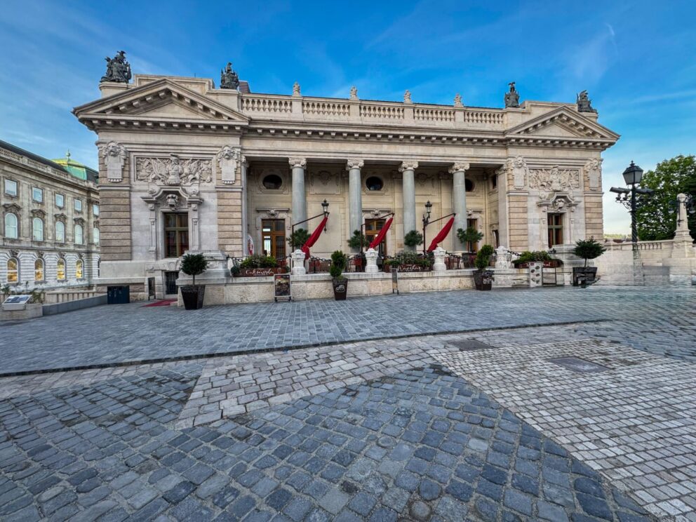 The impressive Royal Guard Building located within the historic Buda Castle District in Budapest