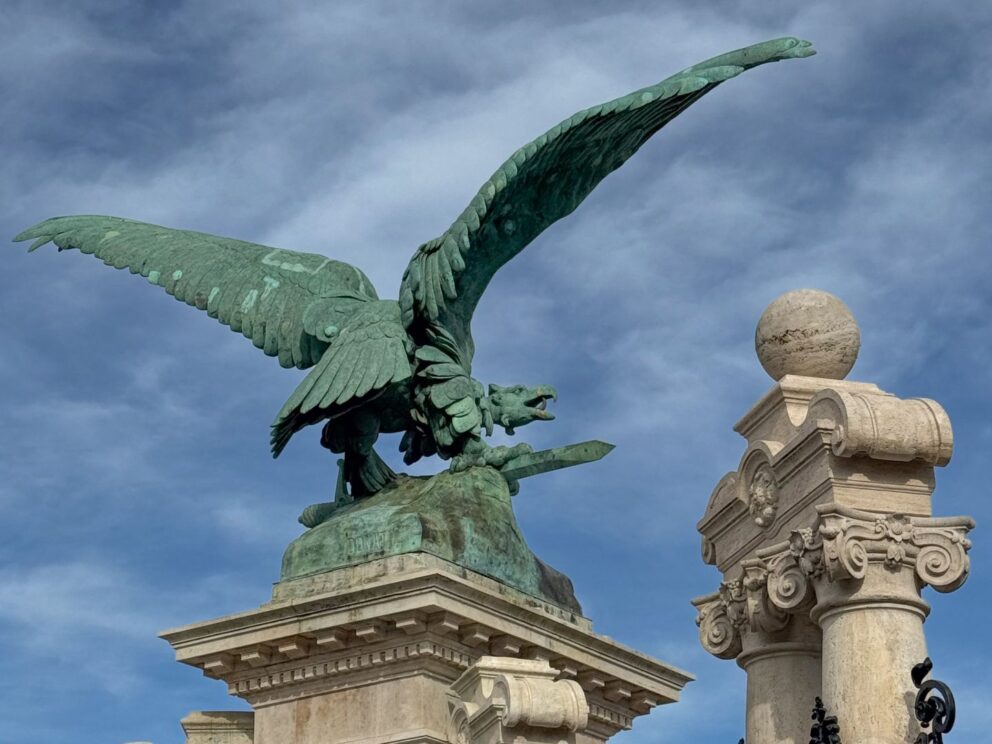 The impressive Turul Bird located within the historic Buda Castle District in Budapest