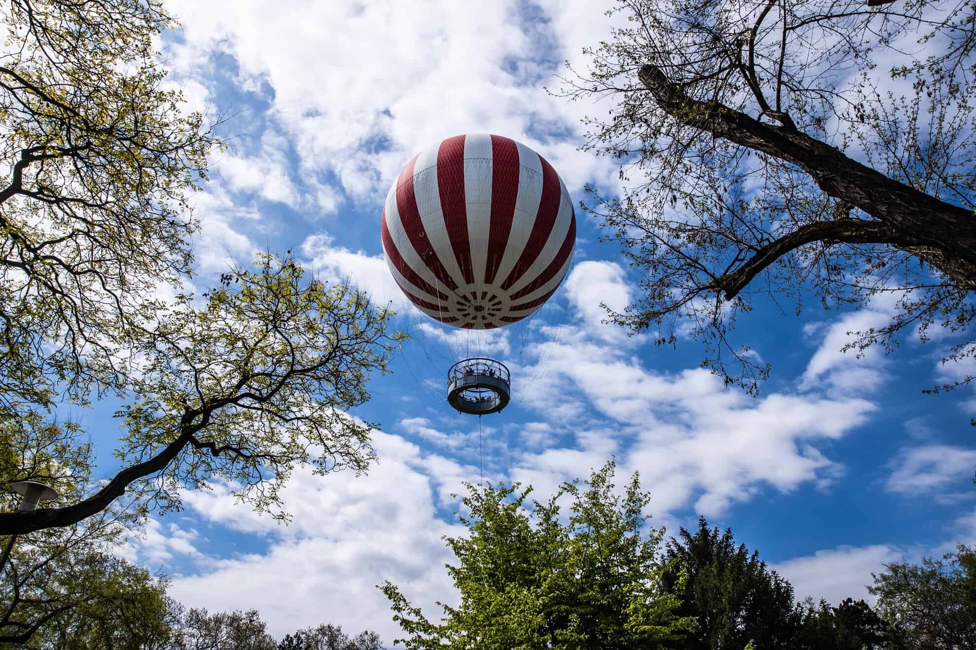 The iconic City Park hot air balloon ride in Budapest
