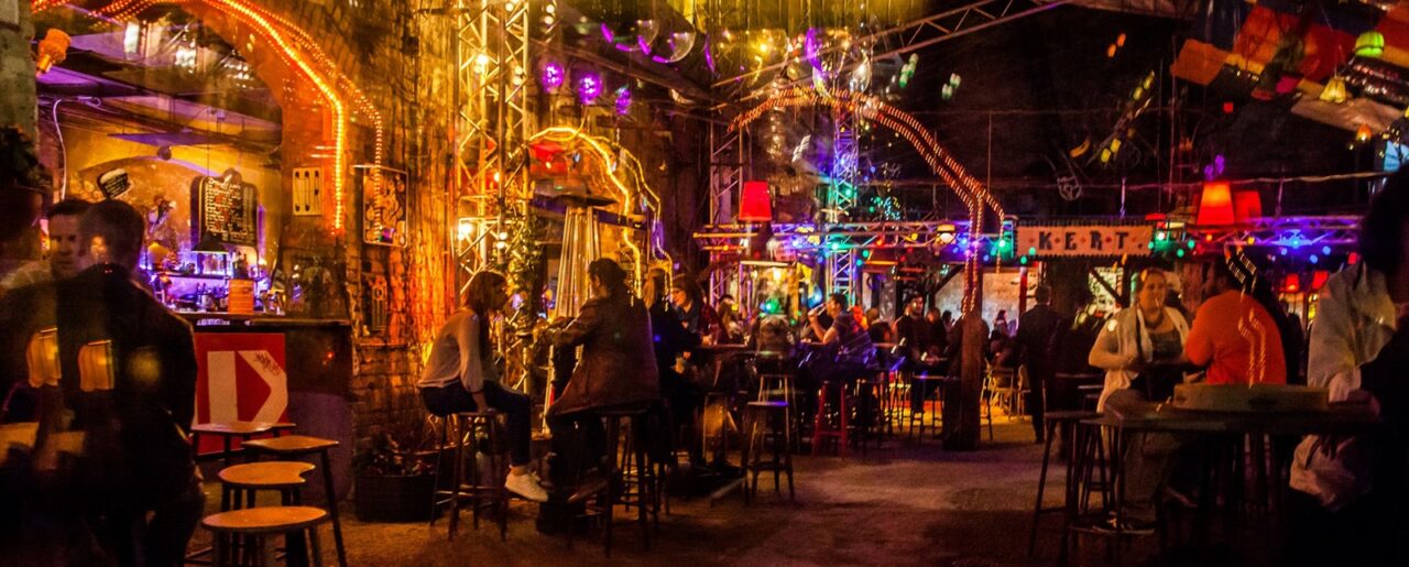 Eclectic vintage interior and creative decor in a Budapest ruin pub