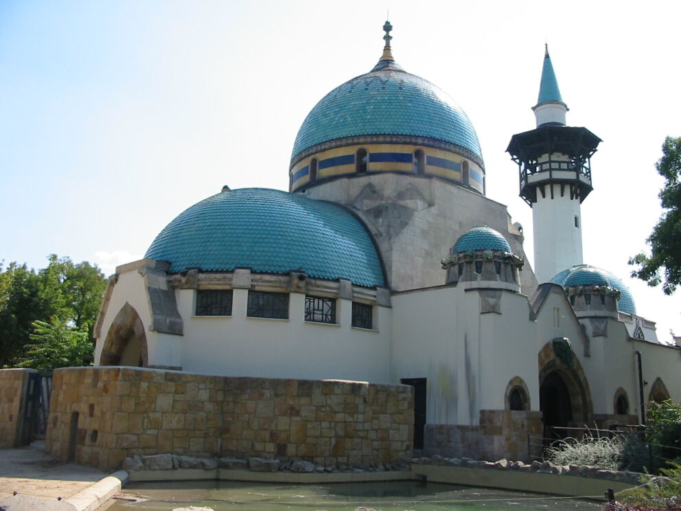 The exotic and colorful Art Nouveau Elephant House at the Budapest Zoo