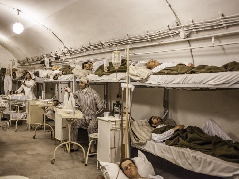 Hospital in the Rock recreates the life in the underground hospital with original equipment and waxwork figures