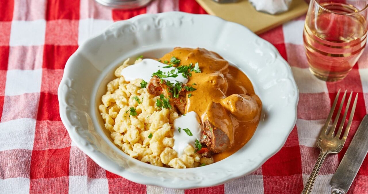  Chicken paprikash with noodles and sour cream is one of the most famous Hungarian dishes