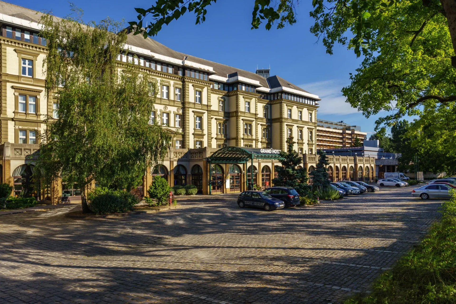 The Danubius Grand Hotel Margitsziget surrounded by greenery