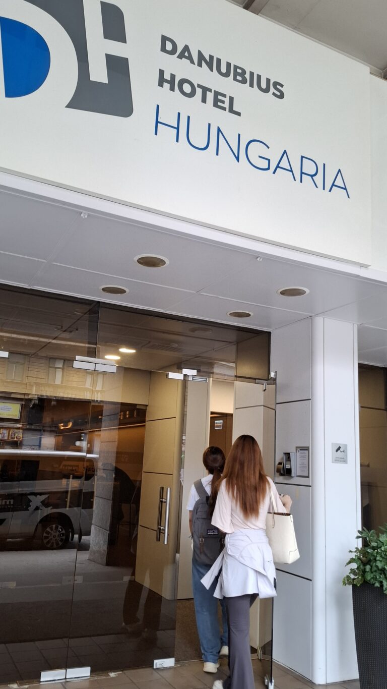 The large dining room area and extensive buffet setup at the Danubius Hotel Hungaria
