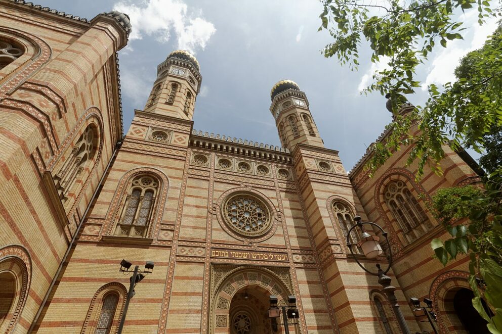 Detailed view of the Moorish Revival brickwork of the Dohany Synagogue