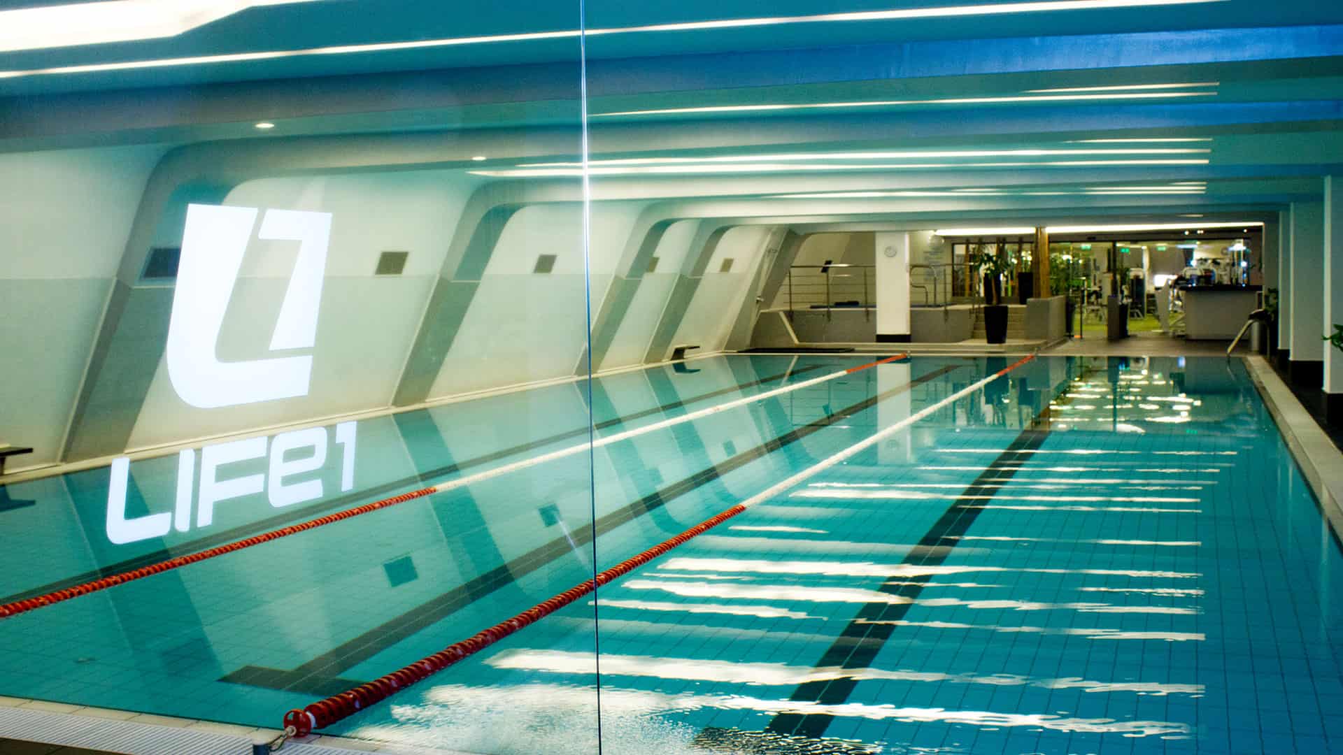 People participating in a highly energetic group fitness aerobics class