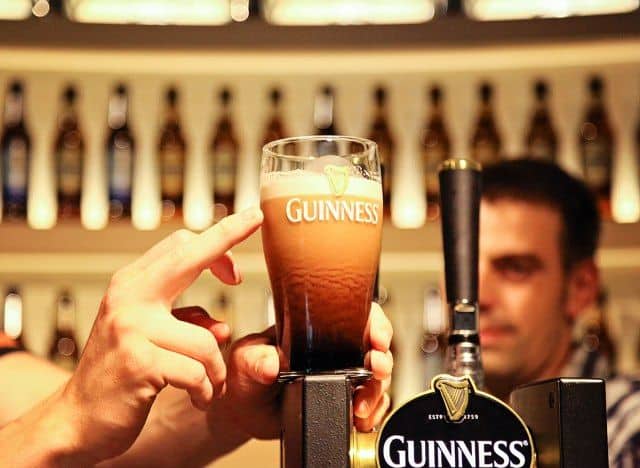 A perfectly poured pint of Guinness at an Irish bar in Budapest