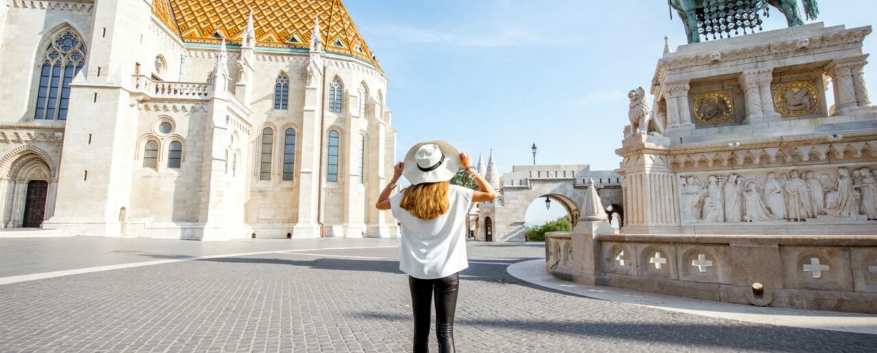 The meticulously manicured terraced rose gardens leading squarely up to the Gül Baba shrine