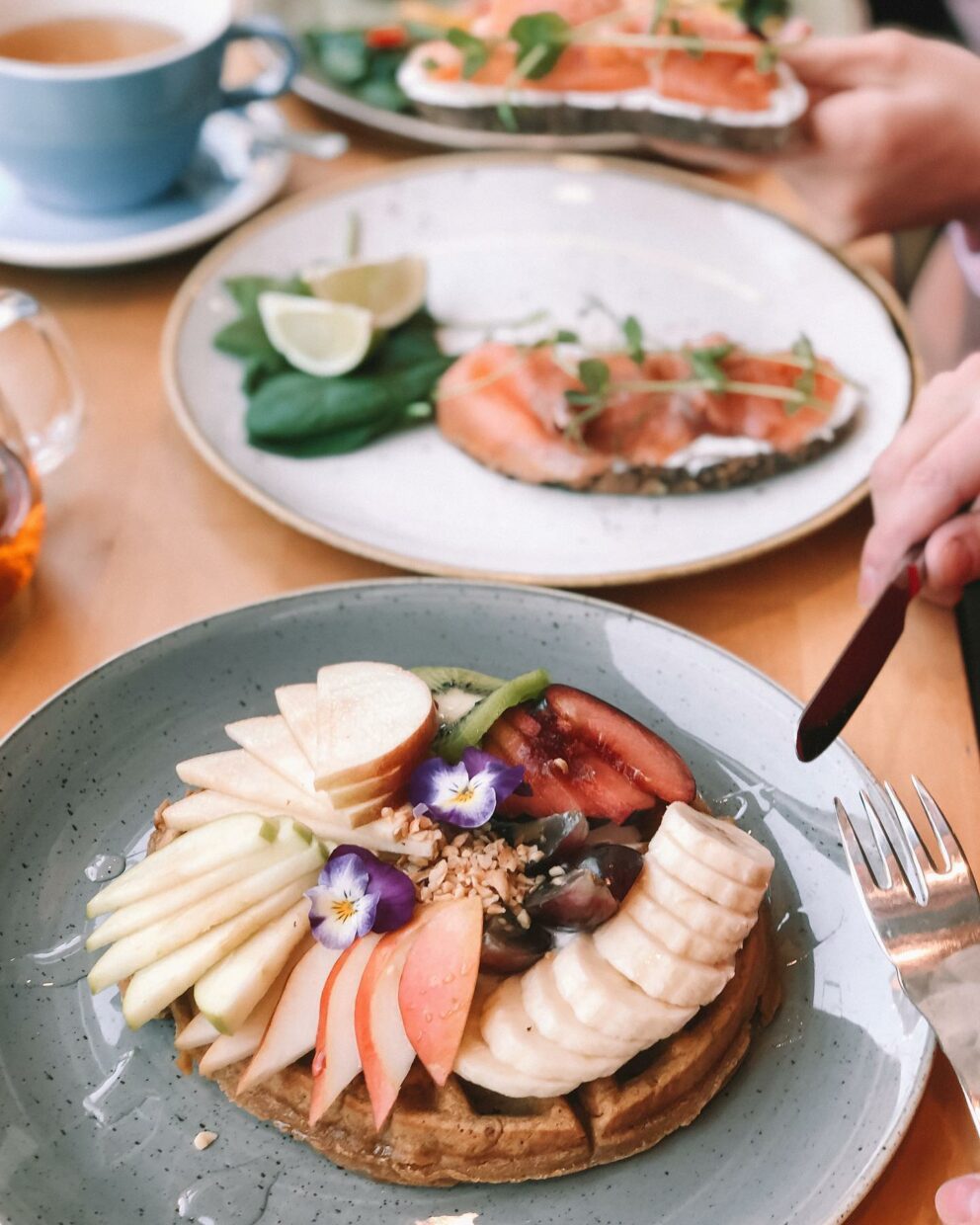 A nutritious and colorful smoothie bowl from the Home of Franziska cafe in Budapest
