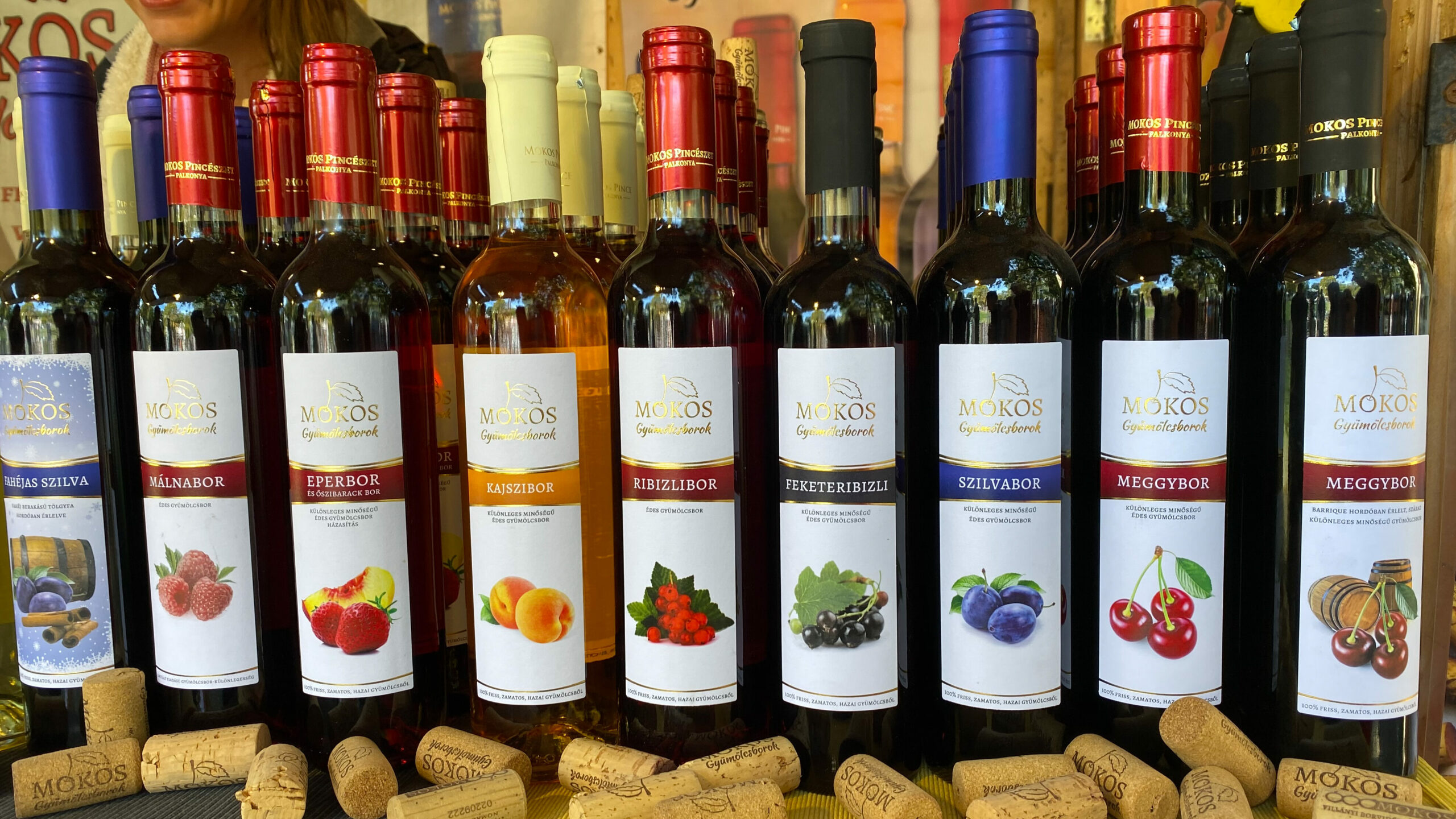 Selection of Hungarian fruit wines
