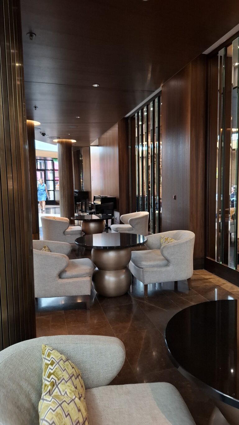 The beautifully illuminated, completely serene indoor heated swimming pool at the Kempinski Spa