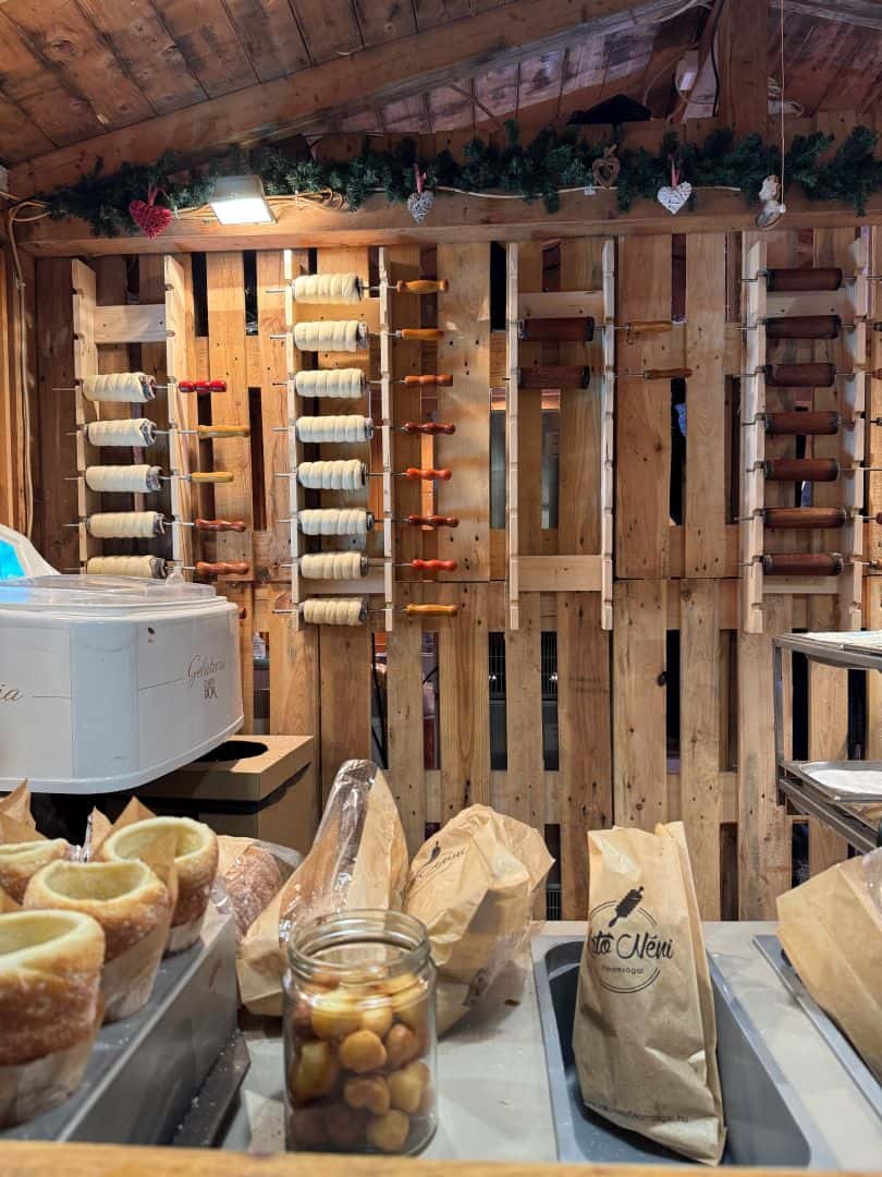 Cinnamon-coated traditional Hungarian Chimney Cake