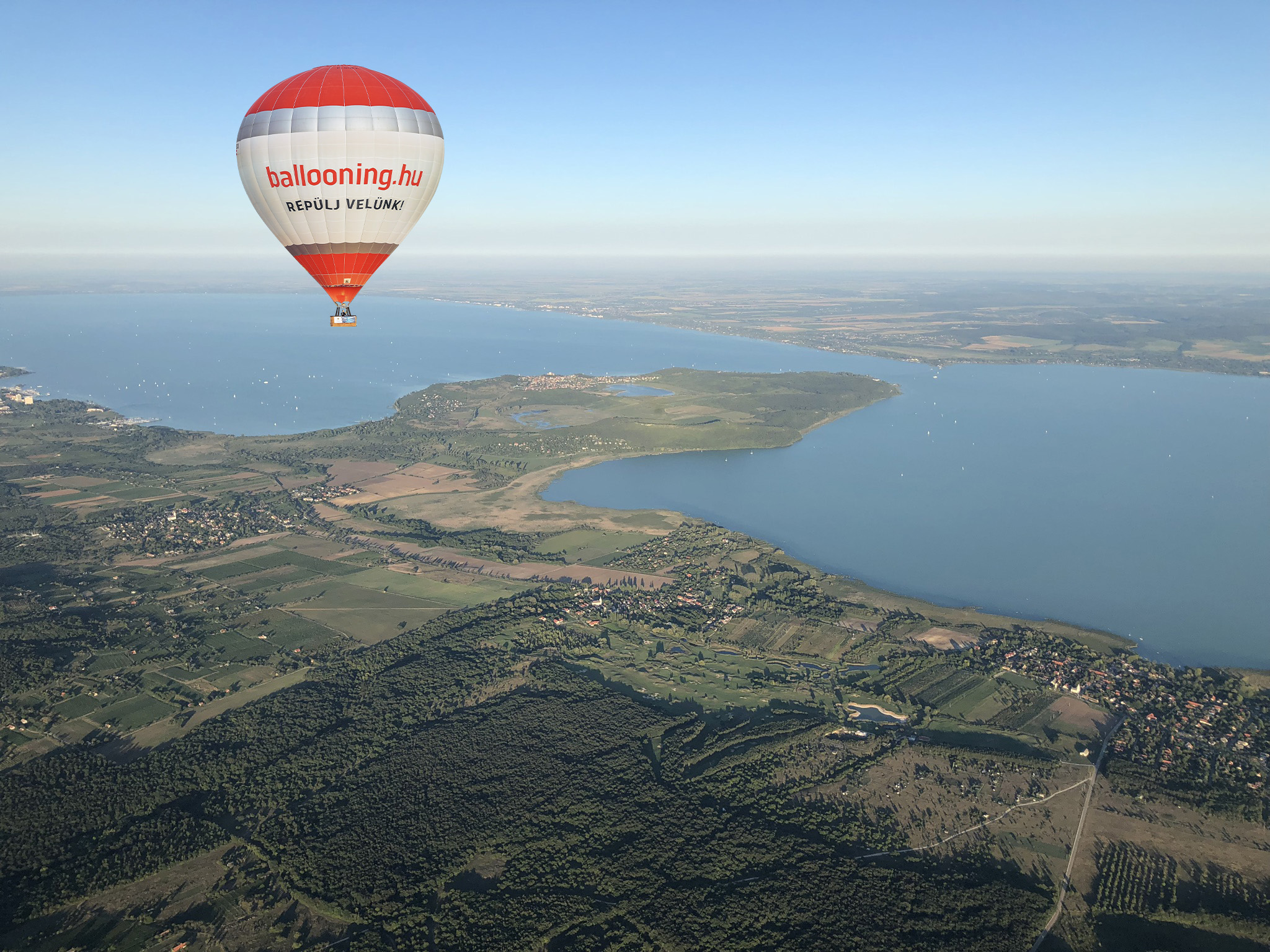 Hot air balloon tours at Lake Balaton, Hungary