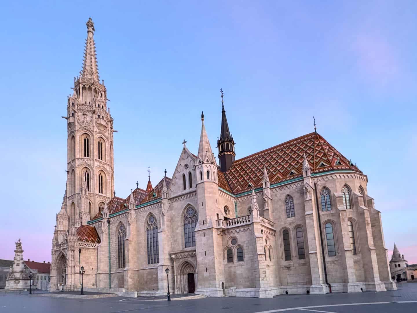 The magnificent Gothic spires of Matthias Church in the Buda Castle District