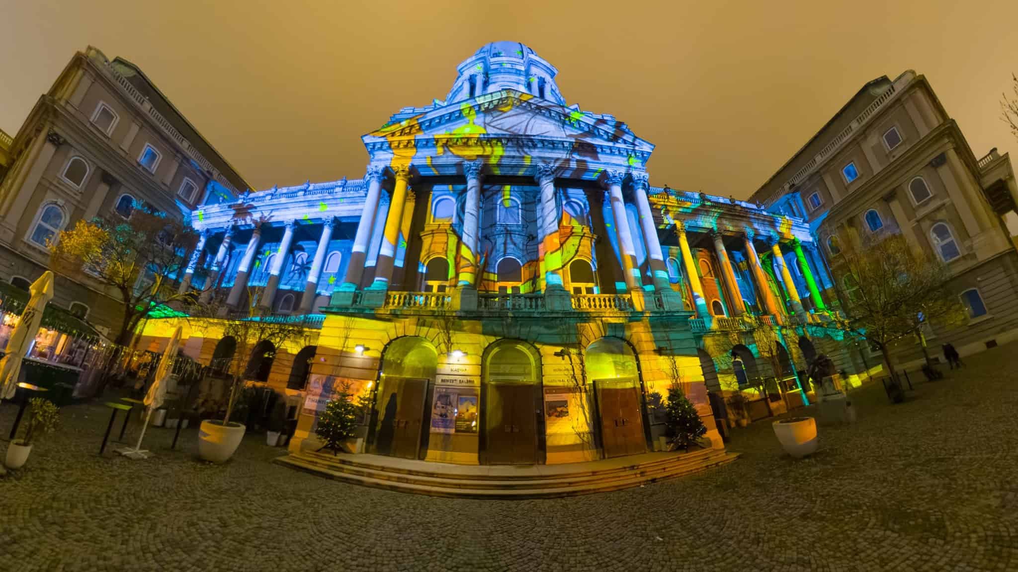 Fisheye view of the National Gallery light projection