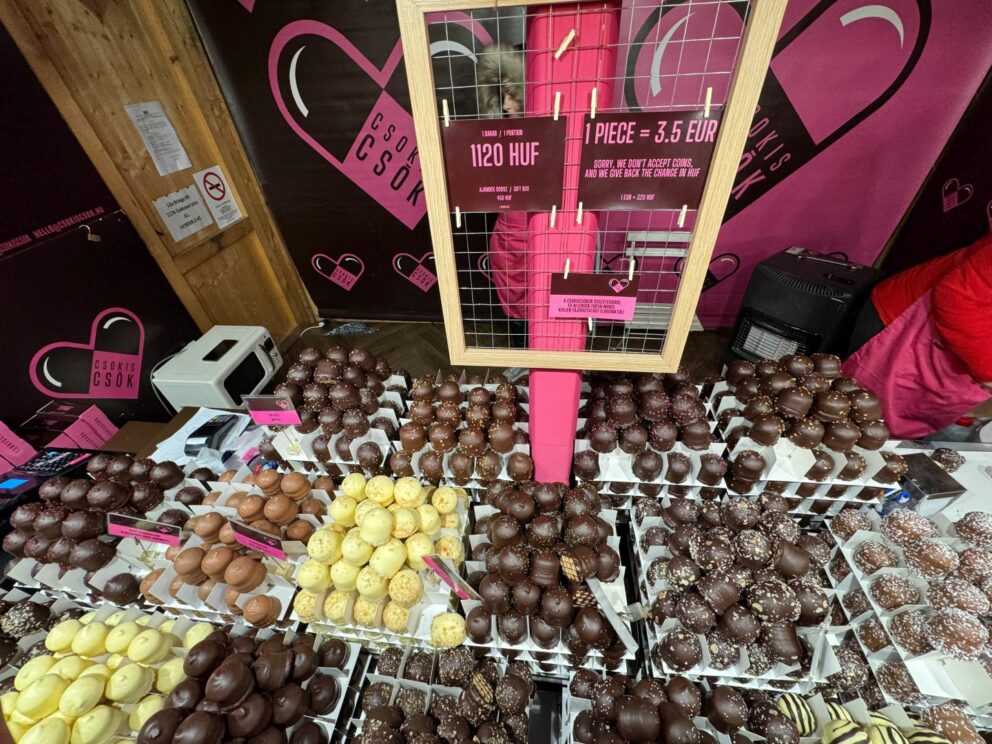 Traditional Hungarian Negercsók candy assortment