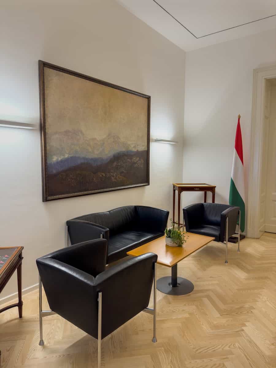 The executive office and desk of the Hungarian President