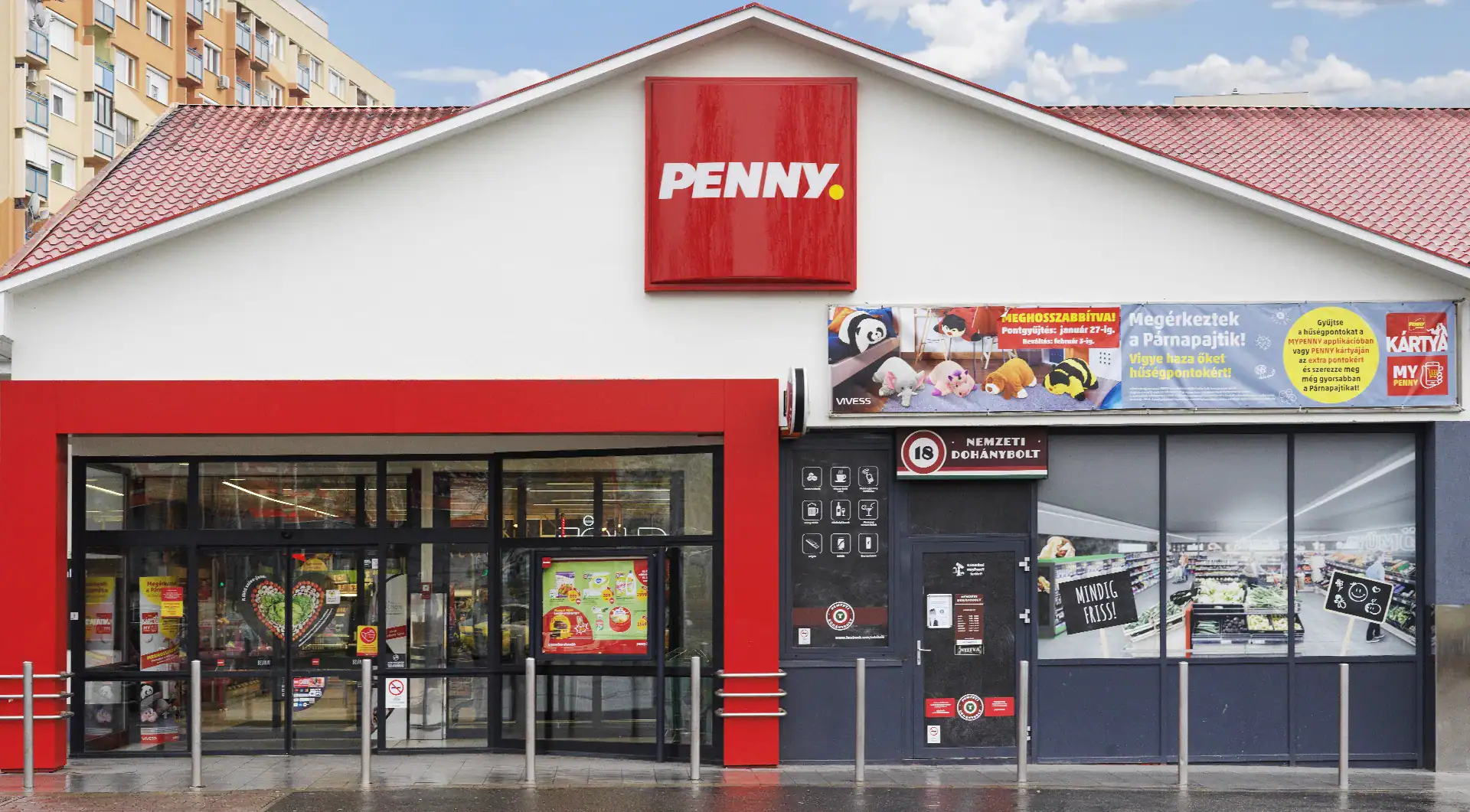 The exterior of a Penny Market discount store in Budapest