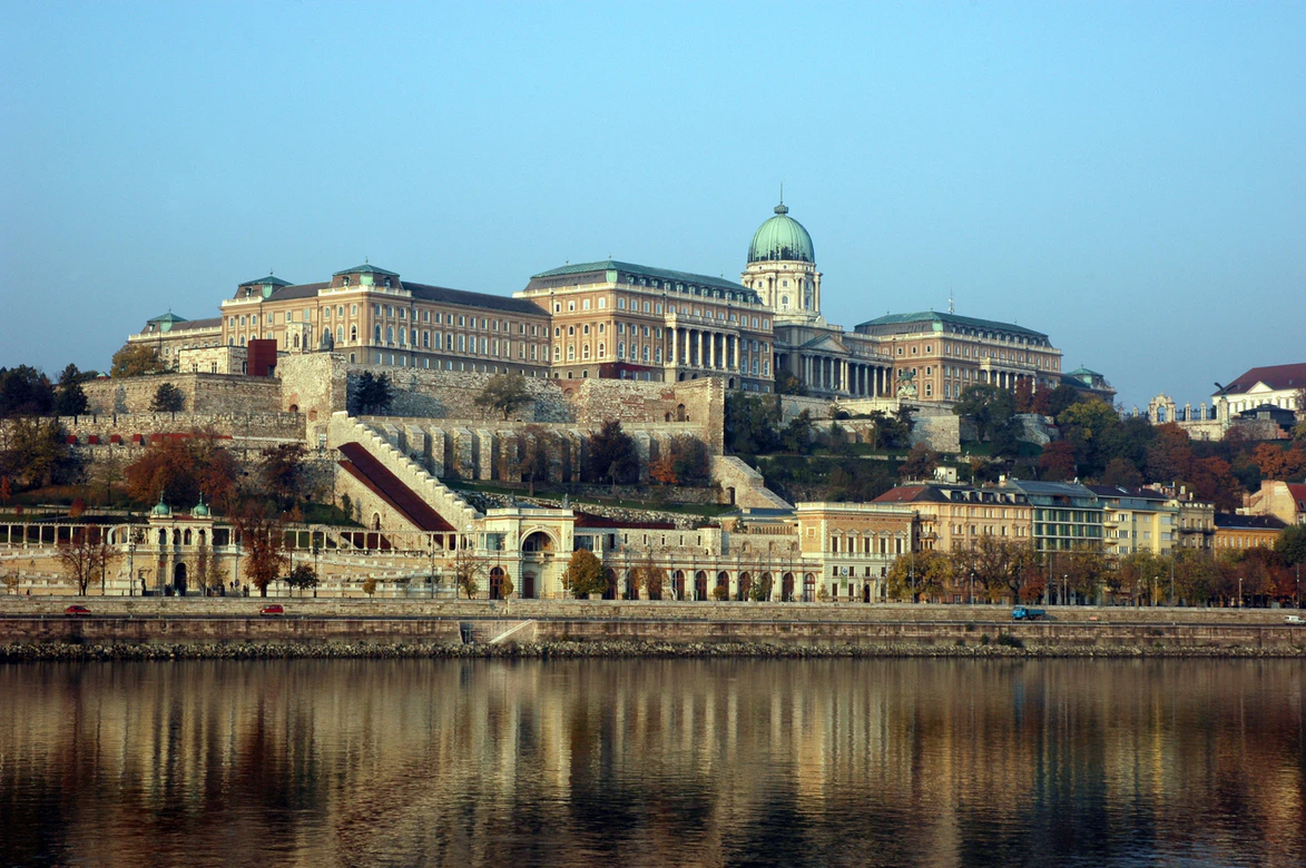 The Buda Castle with the Castle Garden Bazaar in Budapest, Hungary