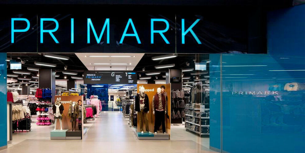 The grand entrance of the Primark store inside Arena Mall Budapest