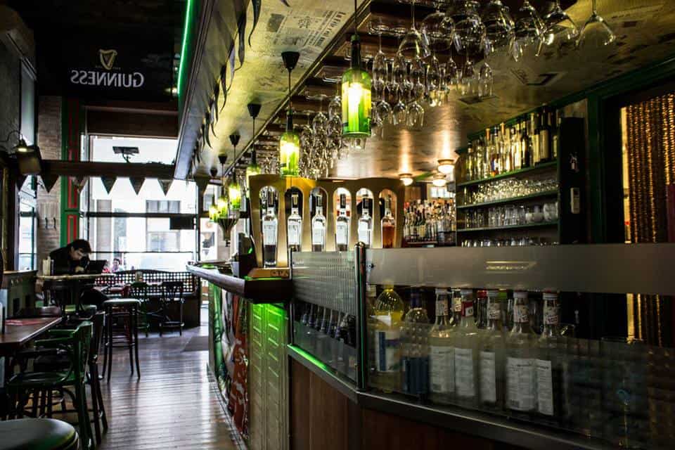 The modern bar area and spirit counter at Publin Irish Pub
