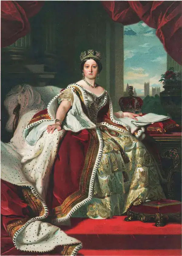 A classic painted portrait of Queen Victoria of England